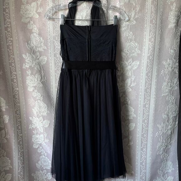Frederick's of Hollywood Women's Vintage Glamorous Black Halter Dress - Picture 5 of 8